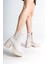 Lısse Fermuarlı Ortopedik Taban Kalın Topuklu Süet Kadın Bot Kt- Krem 4