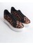 Mına Bağcıklı Ortopedik Taban Leopar Desenli Kadın Sneaker Spor Ayakkabı Bt - Kahverengi 4