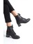 Lena Bağcıklı Fermuarlı Ortopedik Taban Topuklukadın Bot St - Siyah 3