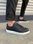 JY166 Prestige Bağcıklı Cilt Kapitone Desenli Erkek Günlük Sneaker Ayakkabı Cbt - Siyah 1