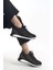 Alya Bağcıklı Ortopedik Taban Taşlı Kadın Sneaker Spor Ayakkabı Bt - Siyah 2