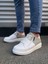 JY155 Warrior Bağcıklı ve Fermuarlı Cilt Süet Erkek Günlük Sneaker Ayakkabı Csbt - Beyaz/gri 2