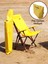 Ahşap - Kollu Katlanır Kamp Sandalyesi - Koyu Ceviz Iskelet - Sarı Kılıf - Sarı Çanta 1