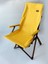 Ahşap - Kollu Katlanır Kamp Sandalyesi - Koyu Ceviz Iskelet - Sarı Kılıf - Sarı Çanta 2