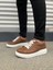 JY151 Boost Bağcıklı Cilt Erkek Günlük Sneaker Ayakkabı Cbt - Taba 2