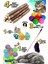 Luxury 10'lu Set: 4 Adet Matatabi Çubuk + Sarma Topu+3'lü Renkli Top+ Kedi Oltası+Çıngıraklı Top 1 Adet 1
