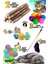 Luxury 8'li Set: 2 Adet Matatabi Çubuk + Sarma Topu+3'lü Renkli Top+ Kedi Oltası+Çıngıraklı Top 1 Adet 4