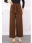 Kahverengi Bürümcük Bol Paça Pantolon 1