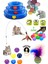 Luxury 8'li Set: Ip Sarma Topu +3'lü Renkli Top+Kedi Oyun Topu Tüylü +Yaylı Kedi Oltası+3 Katlı Oyuncak+Top 1 Adet 1