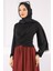 Siyah Çapraz Drape Detaylı Sandy Bluz 3