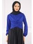 Saks Mavi Çapraz Drape Detaylı Sandy Bluz 1