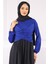 Saks Mavi Çapraz Drape Detaylı Sandy Bluz 4