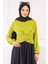 Yağ Yeşili Çapraz Drape Detaylı Sandy Bluz 1