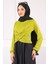 Yağ Yeşili Çapraz Drape Detaylı Sandy Bluz 3