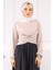 Bej Çapraz Drape Detaylı Sandy Bluz 1