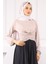 Bej Çapraz Drape Detaylı Sandy Bluz 3