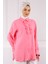 Pembe Kol Bağlamalı Gömlek 1