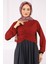 Bordo Çapraz Drape Detaylı Sandy Bluz 2