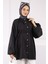 Siyah Balon Kol Kuşaklı Gömlek 1