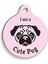 Luxury Pembe Pug Yuvarlak Köpek Künyesi 1 Adet 1