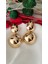 Damla Iki Parça Metal Gold Küpe 1