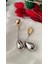 Damla Metal Silver Gold Küpe 2