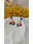 Metal Taşlı Gold Gri Küpe 2