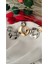Çift Halka Metal Silver Gold Küpe 3