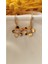 Zirkon Papatya Metal Gold Küpe 1