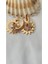 Zirkon Çift Yıldız Metal Gold Küpe 3
