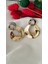 Çift Halka Metal Gold Küpe 1