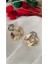 Çift Halka Metal Gold Küpe 2