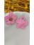 Pembe Press Mat Metal Çiçek Küpe 3
