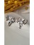 Zirkon Taşlı Kalp Fiyonk Silver Küpe 1
