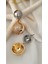 Zirkon Çift Top Metal Gold Küpe 2