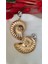 Salyangoz Iki Parça Metal Gold Silver Küpe 2