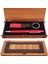 Ahşap Kutulu Kırmızı Kalem ve Anahtarlık Set - TGR3101-5099 1