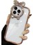 Apple iPhone 15 Pro Uyumlu Taşlı Minnie Mouse Kulaklı Metalik Çerçeveli Şeffaf Silikon Kılıf 1