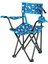 4 Adet Çocuk Katlanır Çantalı Kamp Sandalyesi Lacivert Balık Desenli Kamp Piknik Taşıma Çantalı 4