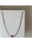 Zirkon Taşlı Hale Kalp Choker Kırmızı Kalp Detaylı Minimal 925 Ayar Gümüş 3