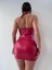 Kırmızı Pu Deri Çapraz Boyundan Bağlamalı Bodycon 3