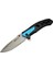 4193 Mavi Kamp Çakı 21cm - Yarı Otomatik Kemerlikli Testere Detaylı Desenli Sap - Mct5101-7217 1