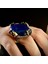 Gümüş Büyük Kasa Lapis Lazuli Taşlı Balta Tasarım Erkek Yüzük 3