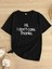Baskılı Oversize Bisiklet Yaka T-Shirt - Siyah 1