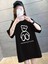 Baskılı Oversize Bisiklet Yaka T-Shirt - Siyah 4