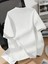 Baskılı Oversize Bisiklet Yaka T-Shirt - Beyaz 2