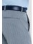 Erkek Gri Çizgili Slim Fit Pantolon 3