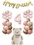 Retro Fiyonklu Ayıcık Temalı Yaş Balon Set 1