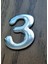 4.2 cm Metal Krom Kendinden Yapışkanlı Kapı Numarası No3 2