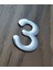 4.2 cm Metal Krom Kendinden Yapışkanlı Kapı Numarası No3 3